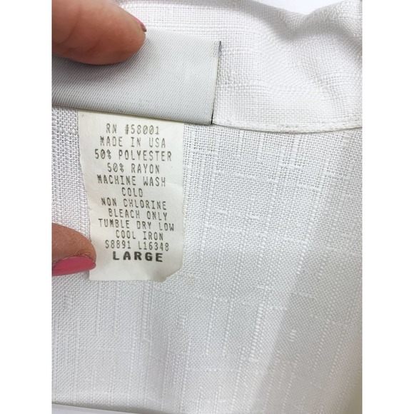 Modern Essentials White Blazer with Pockets One Button 3/4 Sleeve Size L - Picture 4 of 7